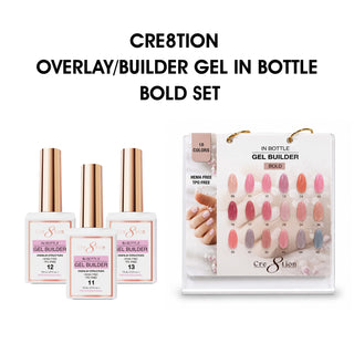 Cre8tion Gel Collection - Overlay/Brush on Builder 0.5oz Bold - Set 18 Colors w/ 1 Calendar Display