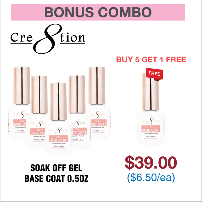 Cre8tion Soak Off Gel - Base Coat 0.5oz