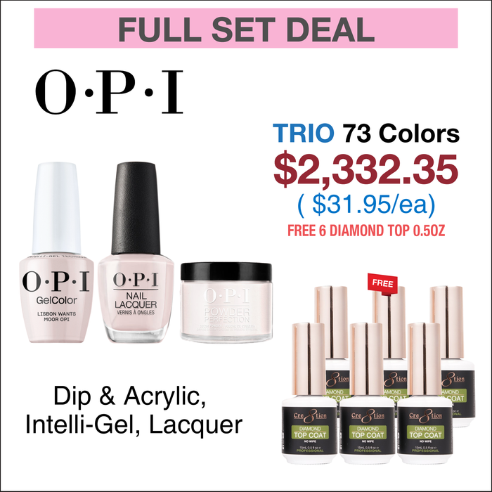 OPI Trio Matching Colors - Full Set 73 Colors w/ 6pcs Cre8tion Top Diamond Free