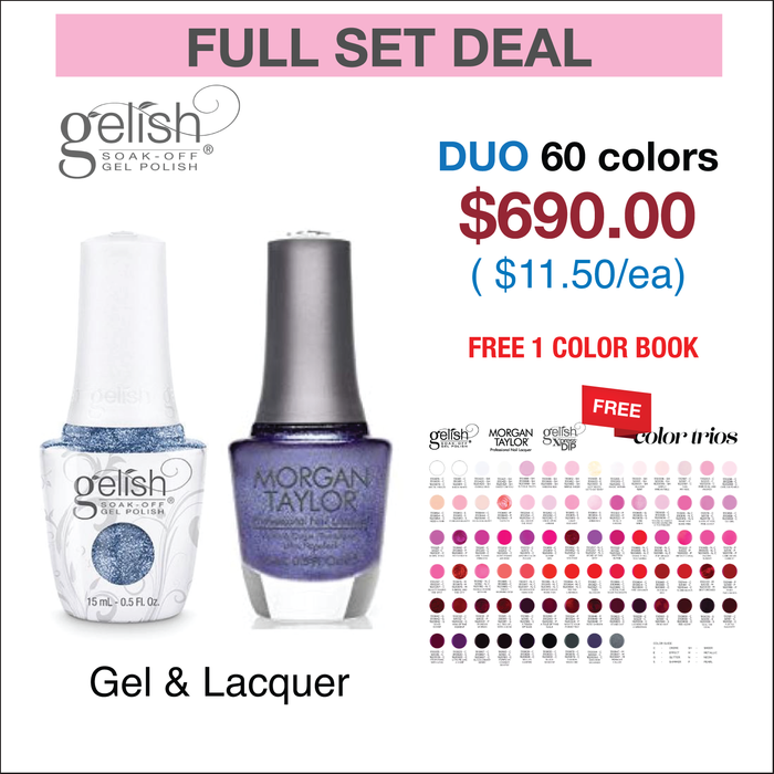 Gelish Duo Matching Color 0.5oz - Full set 60 Colors w/ 1 set Color Book