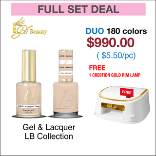 iGel LB Duo Matching color - Full set 180 colors (LB001-LB180) w/ 1 Cre8tion Gold Rim Lamps