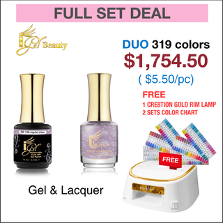 iGel Duo Matching color - Full set 319 colors w/ 2 sets Color Chart & 1 Cre8tion Gold Rim Lamp