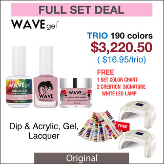 Wavegel Trio Matching Color - Full set 190 Colors (W050 - W240) w/ 1 set Color Chart & 2 Cre8tion Signature White LED Lamps