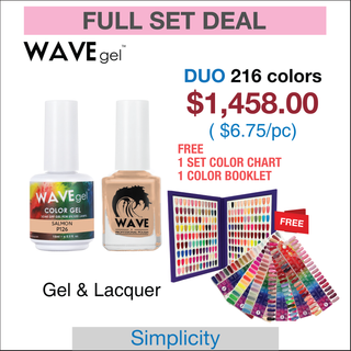 Wavegel Simplicity Matching Duo 0.5oz - Full set 216 Colors w/ 1 set Color Chart & 1 Color Book