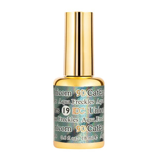 DND DC 9D Cat Eye Unicorn - 19 Aqua Freckles — DND DC Cat Eye Gel | C8 Nail Supply