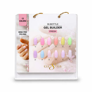 Cre8tion Gel Collection - Overlay/Brush on Builder 0.5oz Fresh - Set 12 Colors w/ 1 Calendar Display