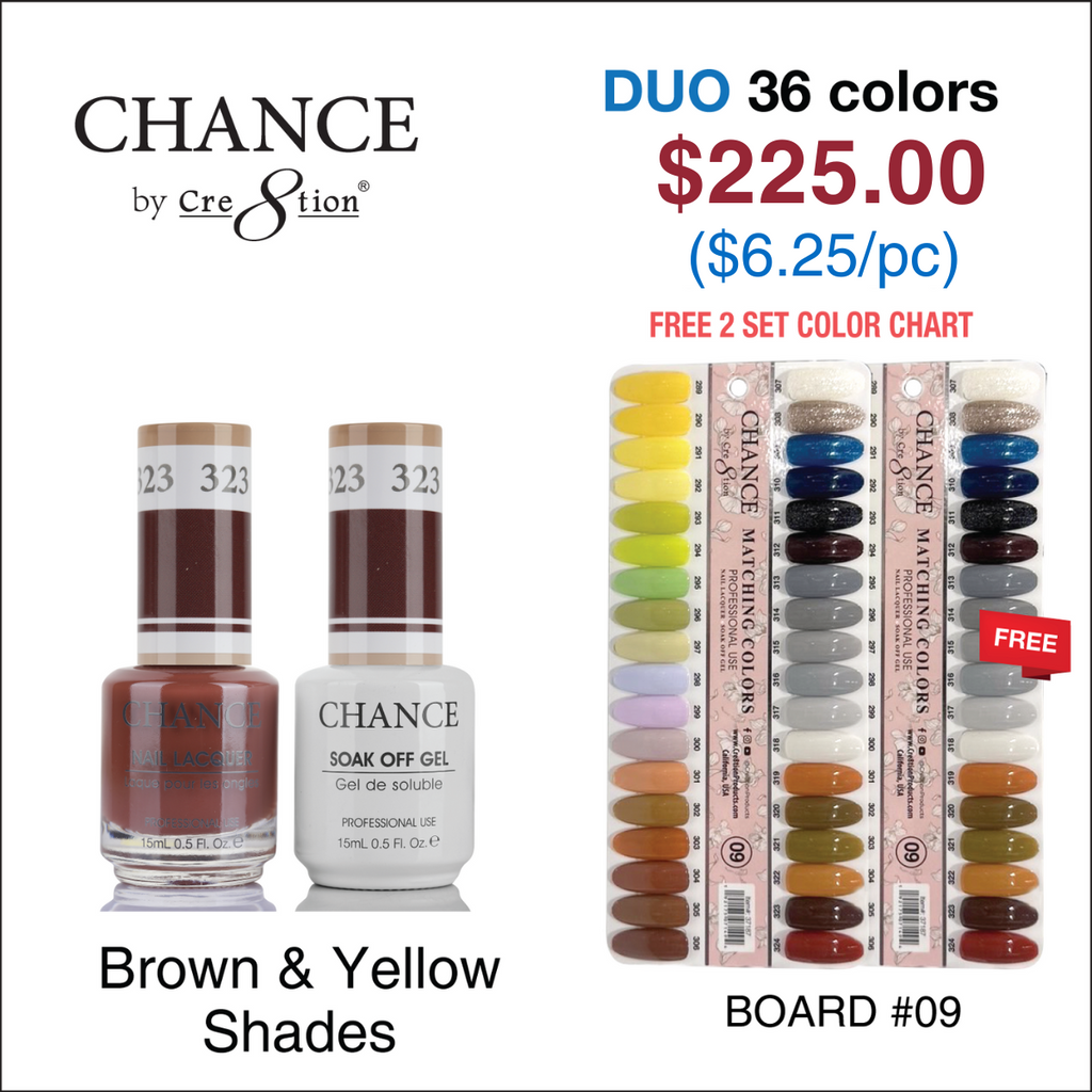 Chance Matching Color Gel & Nail Lacquer 0.5oz - 36 Colors #181 - #216 ...