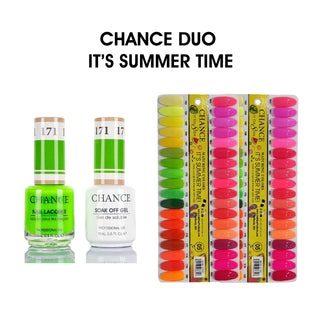Chance Matching Color Gel & Nail Lacquer 0.5oz - 36 Colors #145 - #180 - It’s Summer Time Collection w/ 2 set Color Chart