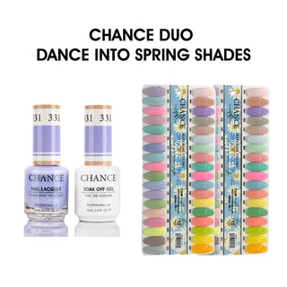Chance Matching Color Gel & Nail Lacquer 0.5oz - 36 Colors #325 - #360 - Dance Into Spring Shades Collection w/ 2 set Color Chart