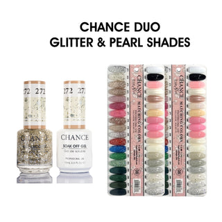 Chance Matching Color Gel & Nail Lacquer 0.5oz - 36 Colors #253 - #288 - Glitter and Pearl Shades Collection w/ 2 set Color Chart