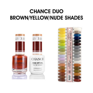 Chance Matching Duo 0.5oz - 36 Colors #289 - #324 - Brown/Yellow/Nude Shades Collection w/ 1 set Color Chart