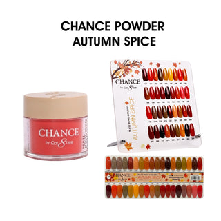 Chance Matching Powder 1.7oz 36 Colors - Autumn Spice Collection w/ 1 Color Board & 1 Counter Color Chart