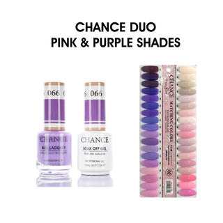 Chance Matching Duo 0.5oz - 36 Colors #037 - #072 - Pink & Purple Shades Collection w/ 1 set Color Chart