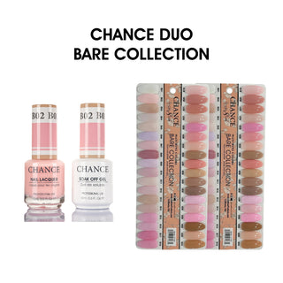 Chance Full Set - Matching Color Gel & Nail Lacquer 0.5oz - Bare Collection 36 Colors w/ 2 sets color chart