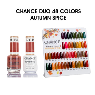 Chance Matching Color Gel & Nail Lacquer 0.5oz - 48 Colors - Autumn Spice Collection w/ 1 Color Chart