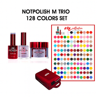 NotPolish Matching Trio - M Collection - Full set 128 colors w/ 1 set Color Chart & 1 NotPolish Led Lamp