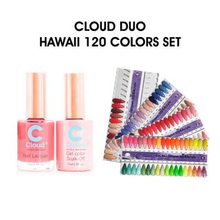 Cloud Nail Design - Hawaii Collection - Full Set Matching Duo 0.5oz 120 Colors w/ 1 Set Color Board