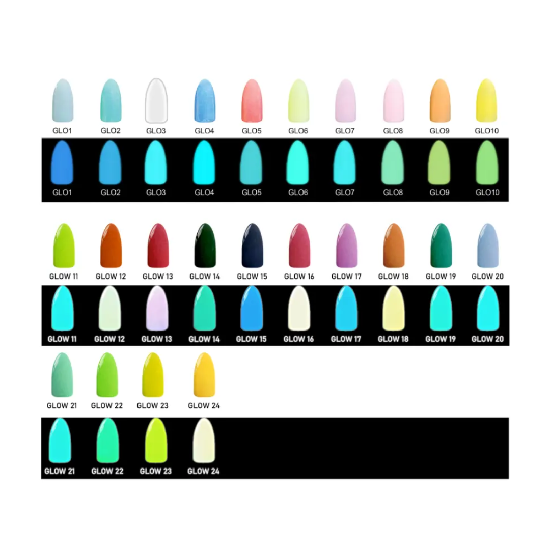 Chisel Color chart Glow in the Dark 24 colors — C8 Nail Supply