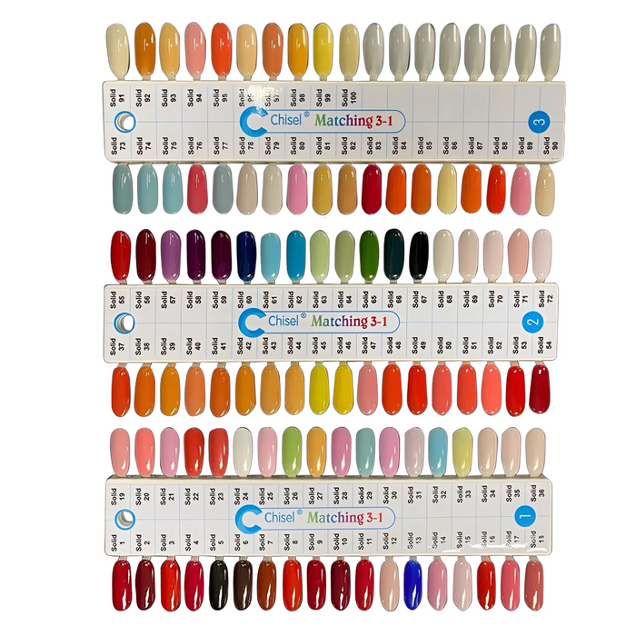 Chisel Solid - Color Chart Tip 100 Colors (#01-#100)