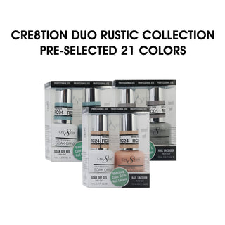 Cre8tion Soak Off Gel Matching Pair 0.5oz - Rustic Collection  - Pre-selected 21 colors (Grab Bag)