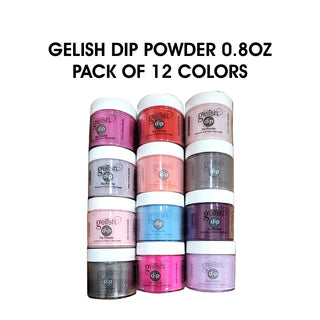 Gelish Dip Powder 23g, 0.8oz - pack of 12 colors