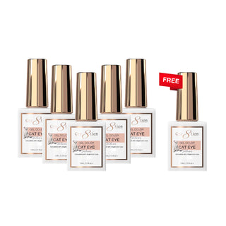 [6 Pack Bonus] Cre8tion Silver Cat Eye Soak Off Gel 0.5oz (Compare - Buy 5 Get 1 Free)
