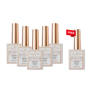 [6 Pack Bonus] Cre8tion Rice White Gel 0.5oz (Compare - Buy 5 Get 1 Free)
