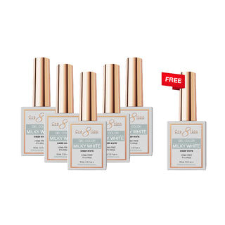 [6 Pack Bonus] Cre8tion Milky White Gel 0.5oz (Compare - Buy 5 Get 1 Free)