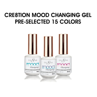 Cre8tion Mood Changing Soak Off Gel 0.5oz - Pre-selected 15 Colors (Grab Bag)