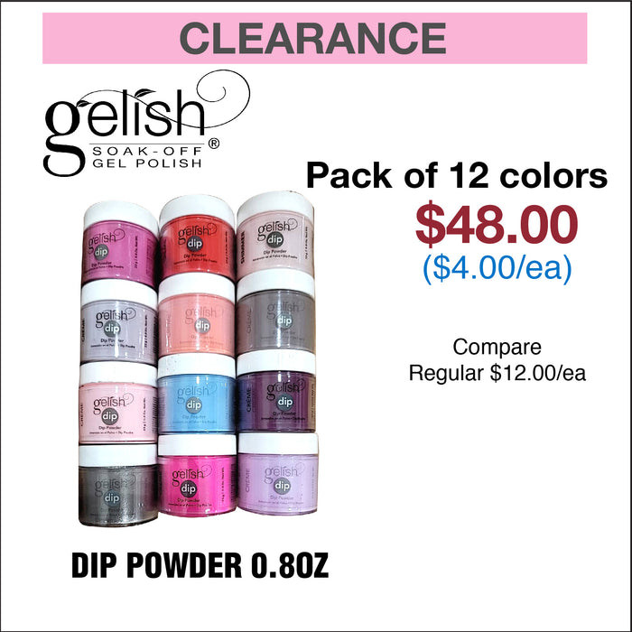 Gelish Dip Powder 23g, 0.8oz - paquete de 12 colores