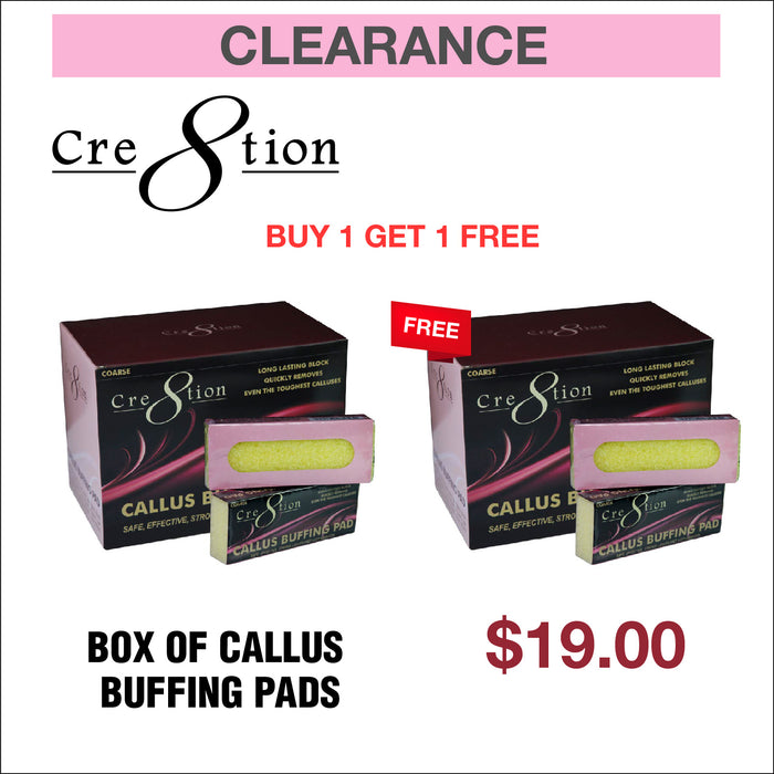 Caja de almohadillas para pulir callos Cre8tion. 24 unidades/caja: compre 1 y obtenga 1 gratis