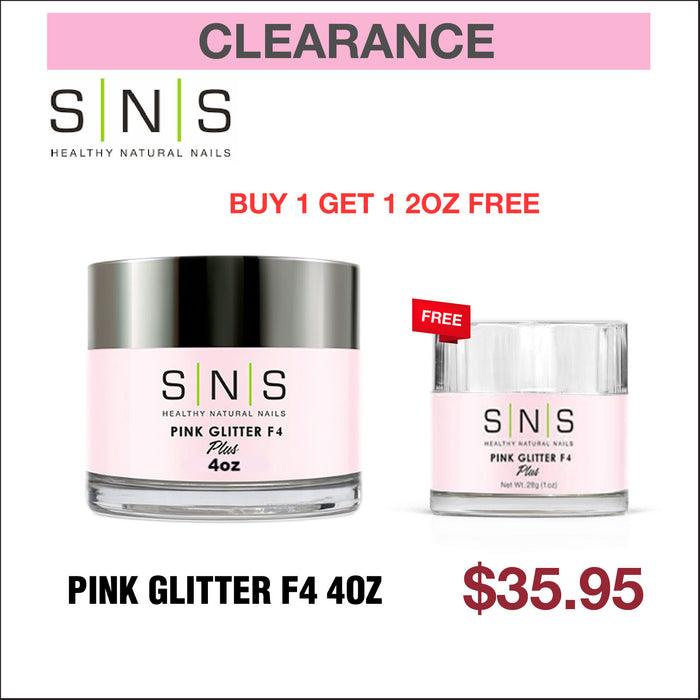 SNS Pink Glitter F4 4oz - buy 1 get 1 size 2oz Free