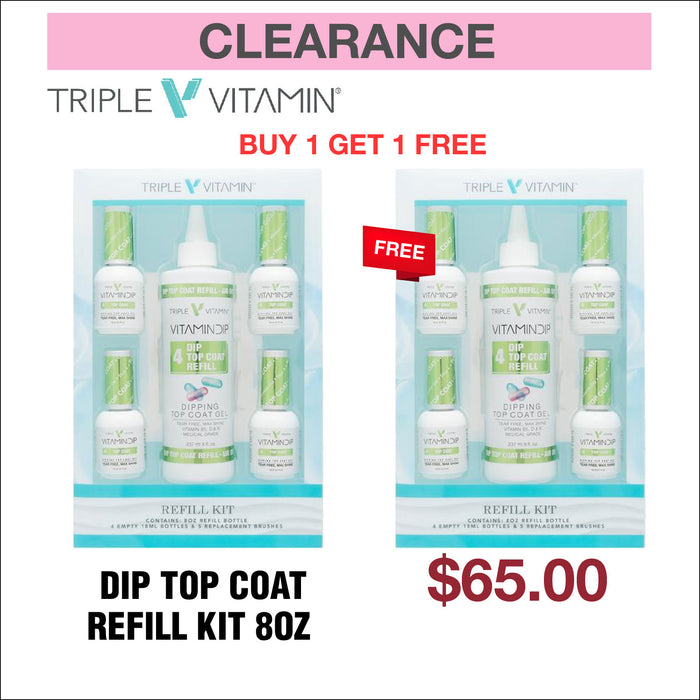 Triple Vitamin - Dip Top Coat Refill Kit 8oz - Buy 1 Get 1 Free