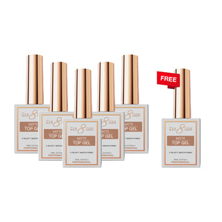 [6 Pack Bonus] Cre8tion Super Matte Top Coat No Wipe 0.5oz (Compare - Buy 5 Get 1 Free)