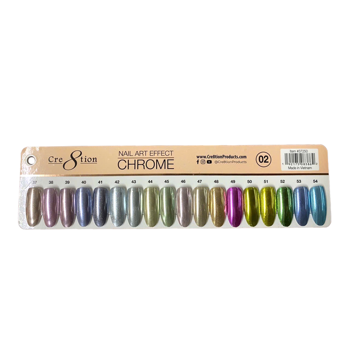 Cre8tion Color Chart - Nail Art Effect Chrome