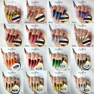 Cre8tion Chrome Nail Art Effect 1g - Holiday Collection Combo 16 Colors