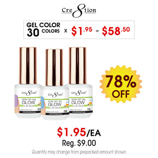 Cre8tion Glow in the Dark Gel 0.5oz Prepacked - 30 Colors (Final Sale)