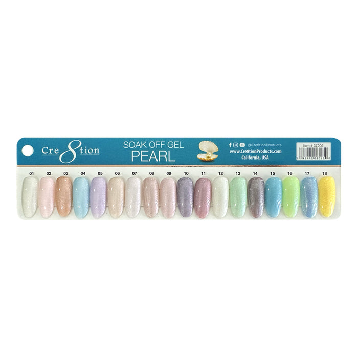 Cre8tion Pearl Gel 0.5oz - Full Set 18 colors w/ 1 Color Chart