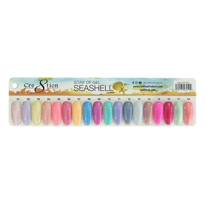 Cre8tion Seashell Gel Color Chart 12 colores