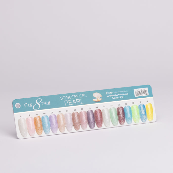 Cre8tion Color Chart - Pearl Gel 18 colors