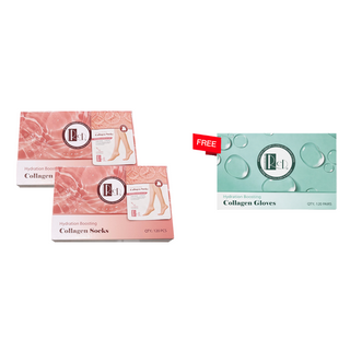 [Bonus Combo] RED Collagen Socks - Hydration Boosting - 2 boxes with 1 Free Collagen Gloves box — Red Nail Design Spa, Man...
