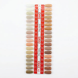 DND Duo Matching Color (HEMA/TPO Free) - 36 Colors Board 1 - Every Hue (#001 - #036) w/ 1 Color Chart