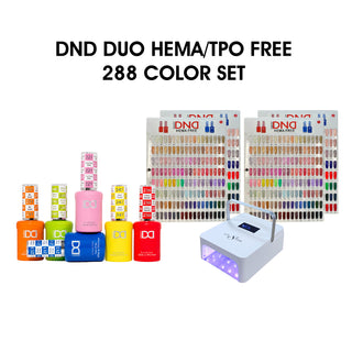 DND Matching Duo HEMA/TPO Free - Full Set 288 Colors w/ 2 Sets Color Book & 1 Cre8tion Professional Cordless Lamp