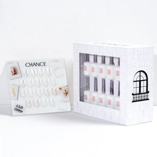 Chance White Vintage Collection 0.5oz - 18 Colors w/ 1 Counter Display, 3 Chance No Wipe Top Coat 0.5oz & 1 Cre8tion White Pearl Chrome
