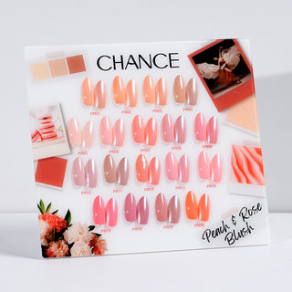Chance Counter Display Color Chart - Peach & Rose Blush Collection #06 18 colors
