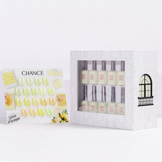 Chance Lemon Meringue Collection 0.5oz - 18 Colors w/ 1 Counter Display, 3 Chance No Wipe Top Coat 0.5oz & 1 Cre8tion White Pearl Chrome