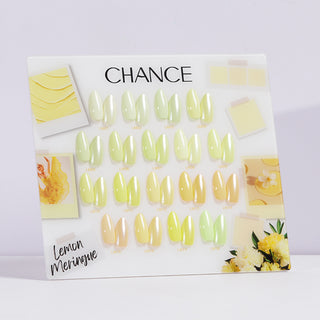 Chance Lemon Meringue Collection 0.5oz - 18 Colors w/ 1 Counter Display, 3 Chance No Wipe Top Coat 0.5oz & 1 Cre8tion White Pearl Chrome
