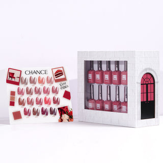 Chance Rose Petals Collection 0.5oz - 18 Colors w/ 1 Counter Display, 3 Chance No Wipe Top Coat 0.5oz & 1 Cre8tion White Pearl Chrome