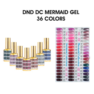 DND DC Mermaid Gel Collection 0.5oz- 36 colors Board 7 (#218 - #253) w/ 2 Color Charts
