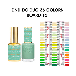 DND DC Duo Matching Color - 36 colors Board 15 - Free Spirit Collection (#2508 - #2543) w/ 2 Color Charts